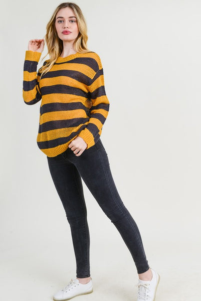 Striped Sheer Sweater