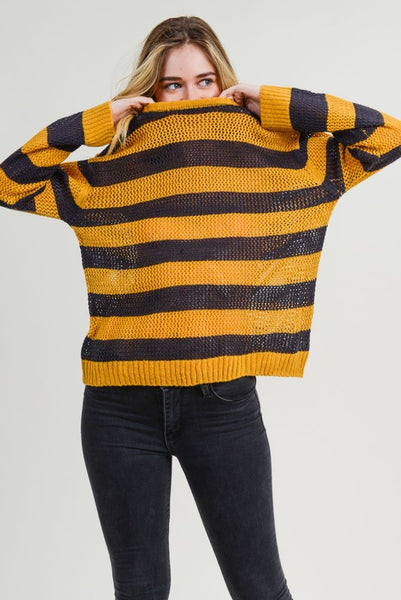 Striped Sheer Sweater