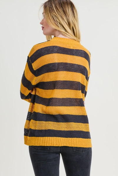 Striped Sheer Sweater