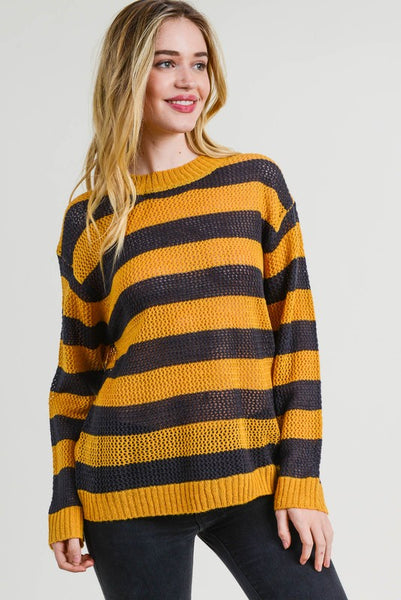 Striped Sheer Sweater