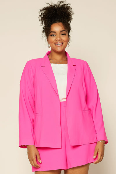 Neon Pink Blazer - Curvy