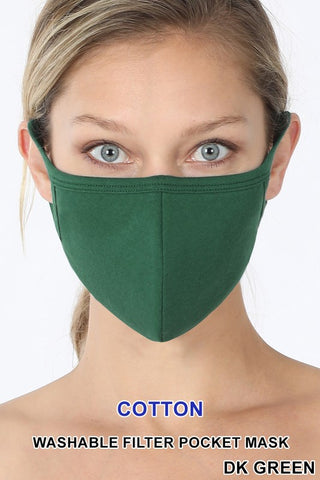 Dark Green Reusable Face Mask