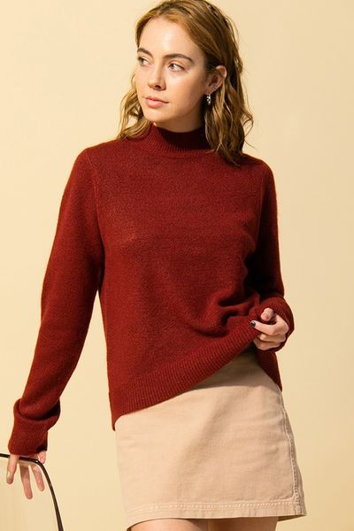 Red Mockneck Sweater