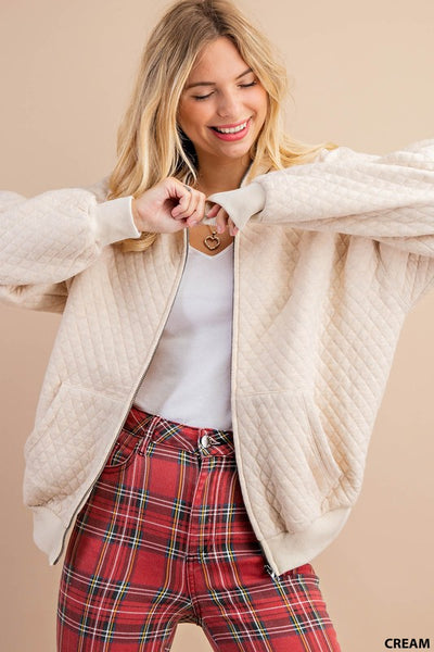 Quilted Hoodie Zip-up Jacket