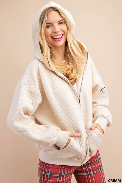 Quilted Hoodie Zip-up Jacket
