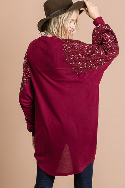 Sequin Contrast Cardigan