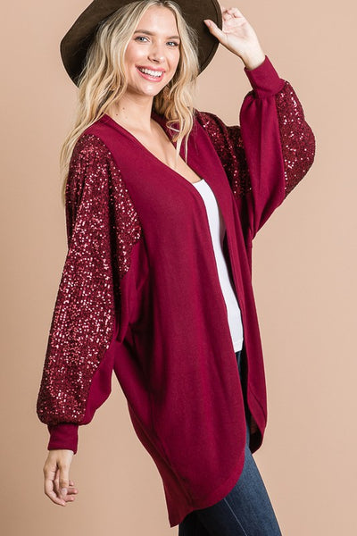 Sequin Contrast Cardigan