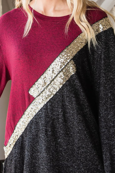 Sequin Stripe Top