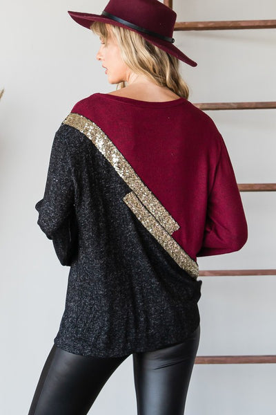 Sequin Stripe Top
