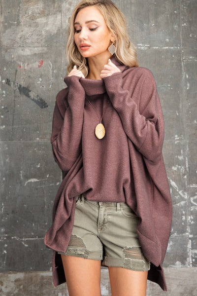 Super Soft Cowl Neck Poncho Top