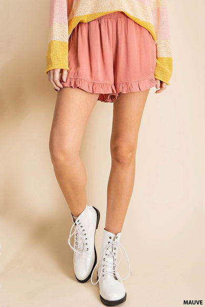Mauve Ruffle Shorts