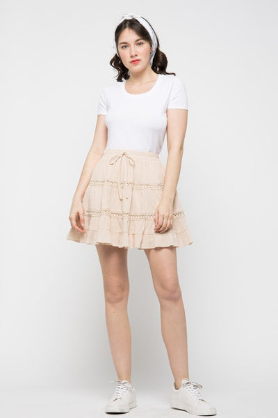 Flirty Beige Cotton Skirt