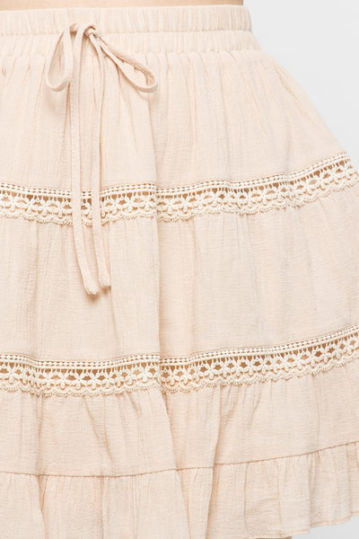 Flirty Beige Cotton Skirt
