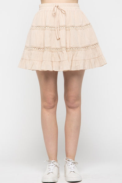 Flirty Beige Cotton Skirt