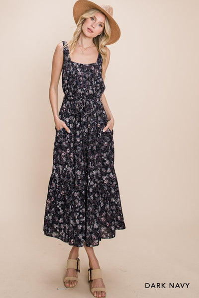 Navy Floral Dress