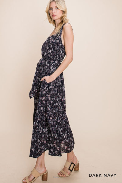 Navy Floral Dress