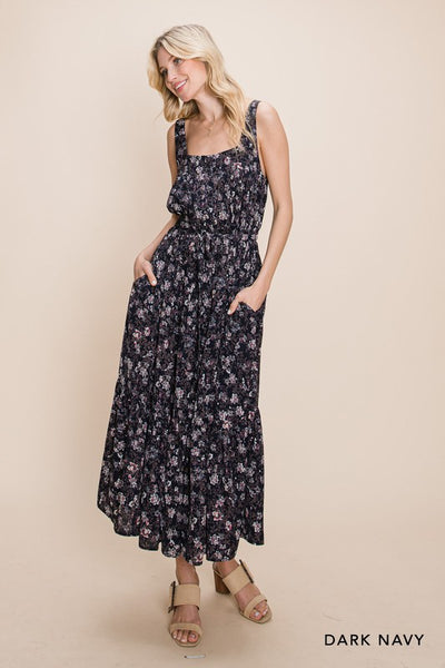 Navy Floral Dress