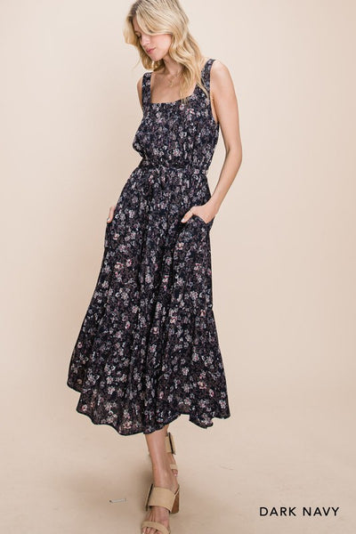 Navy Floral Dress