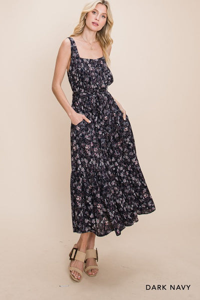 Navy Floral Dress