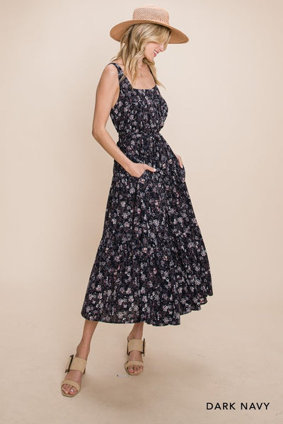 Navy Floral Dress