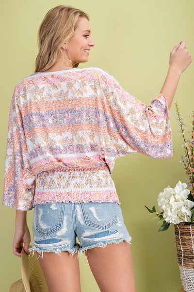Pretty Patterned Kimono Top