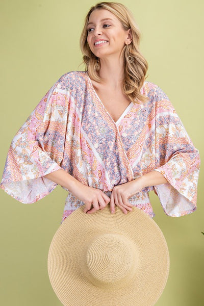 Pretty Patterned Kimono Top