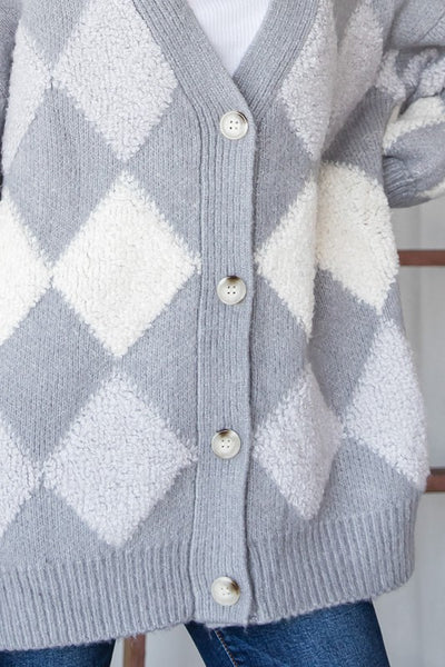 Diamond Cardigan - Grey