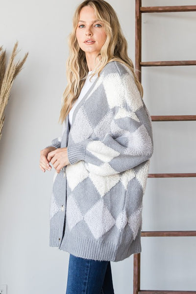 Diamond Cardigan - Grey