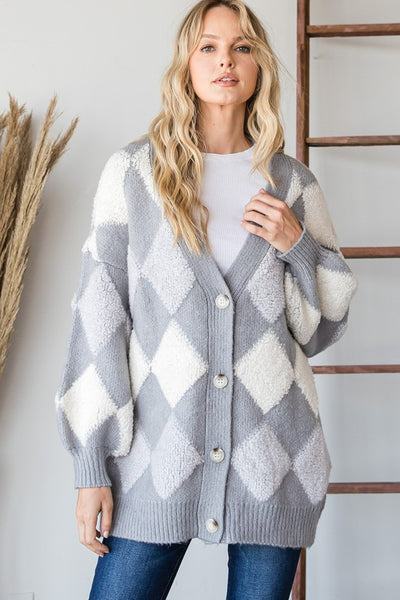 Diamond Cardigan - Grey