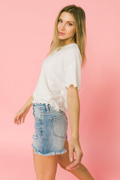 Terrycloth Speckled Top