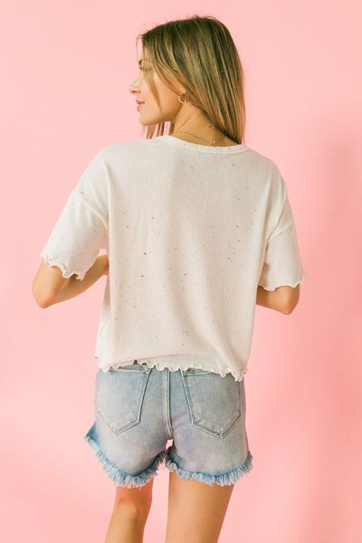 Terrycloth Speckled Top