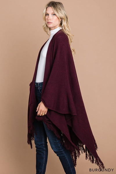 Fringe Open Duster Shawl