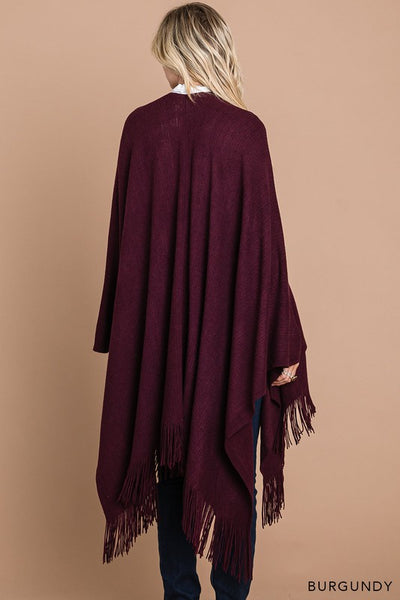 Fringe Open Duster Shawl
