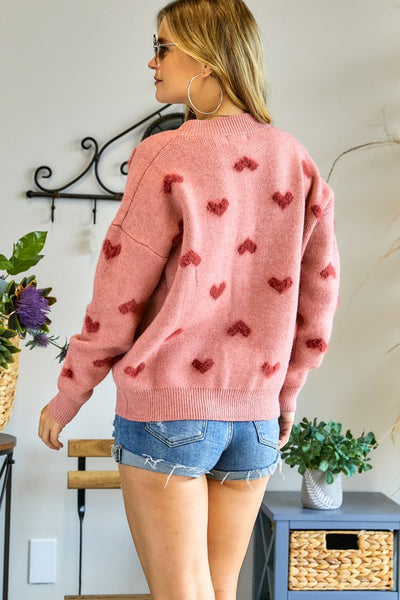 Heart Fuzzy Sweater