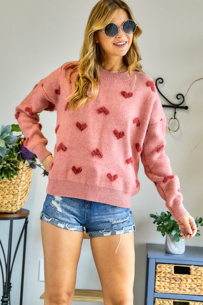 Heart Fuzzy Sweater