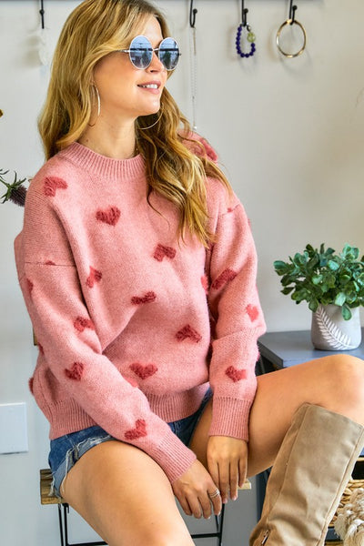 Heart Fuzzy Sweater