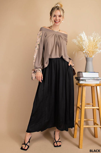 Black Maxi A Line Skirt