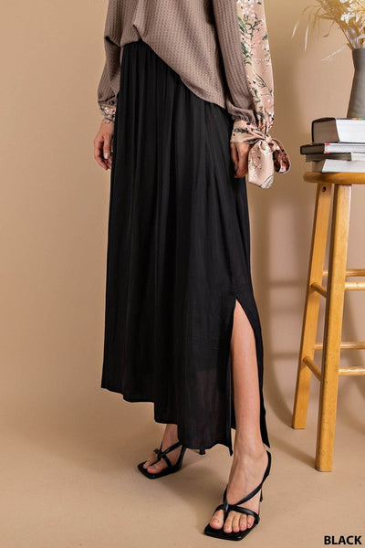 Black Maxi A Line Skirt