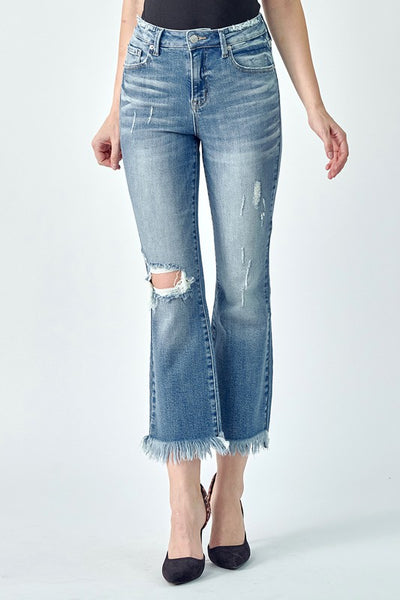 High Rise Crop Flare Jeans