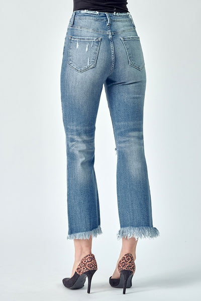 High Rise Crop Flare Jeans