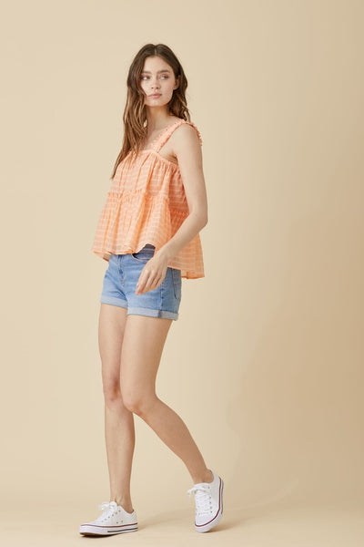 Woven Ruffled Top