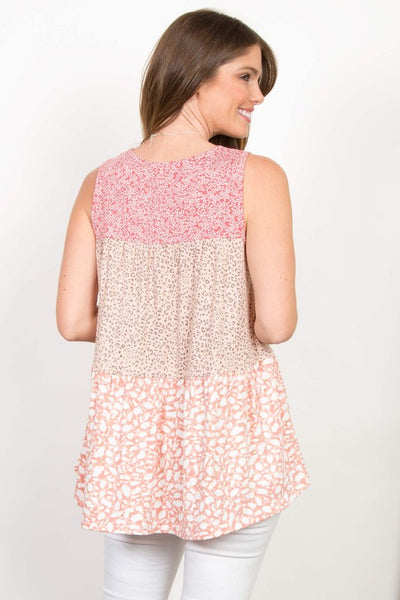 Tiered Color Block Top - Mauve