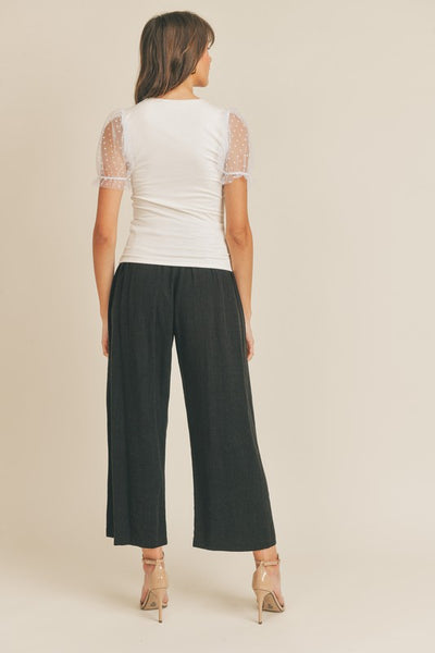 Scoop Neck Puff Top