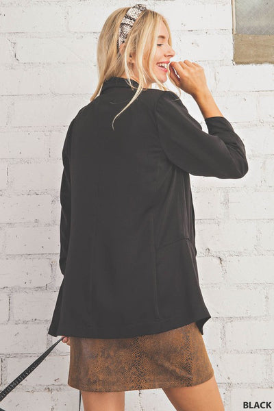 Ruched Sleeve Animal Printed Blazer