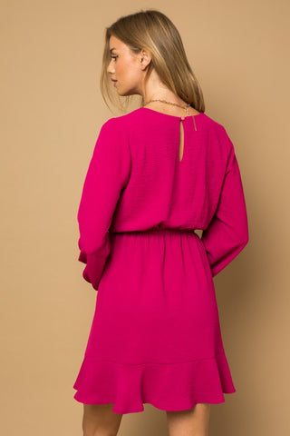 Fun in Fuchsia Tie Waist Dress