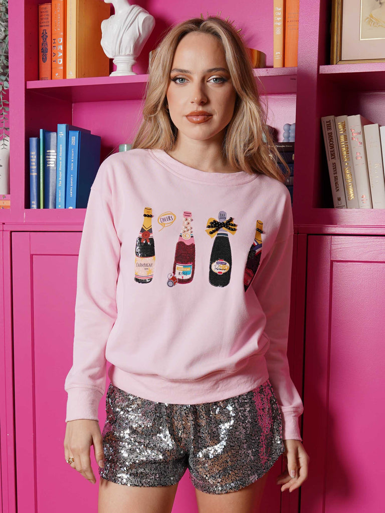 Sequin Champagne & Rose Sweatshirt