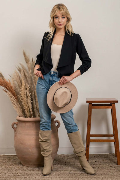 Drape Front Crop Jacket