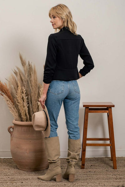 Drape Front Crop Jacket