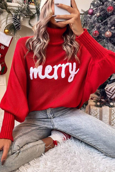 Merry Holiday Turtleneck Sweater