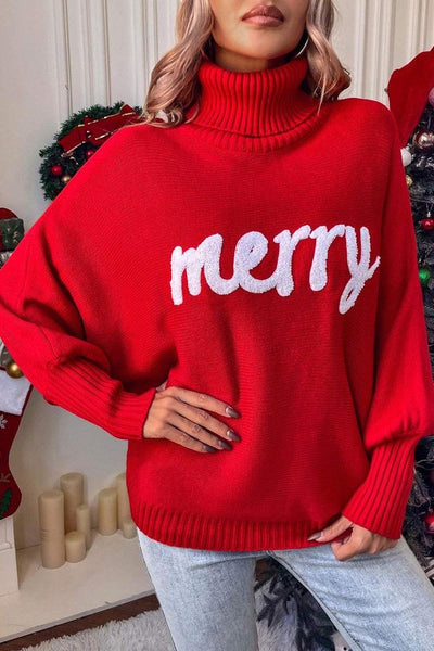 Merry Holiday Turtleneck Sweater